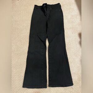 Womens Madewell Mid Rise Kick Out Jeans Black size 26 excellent condition